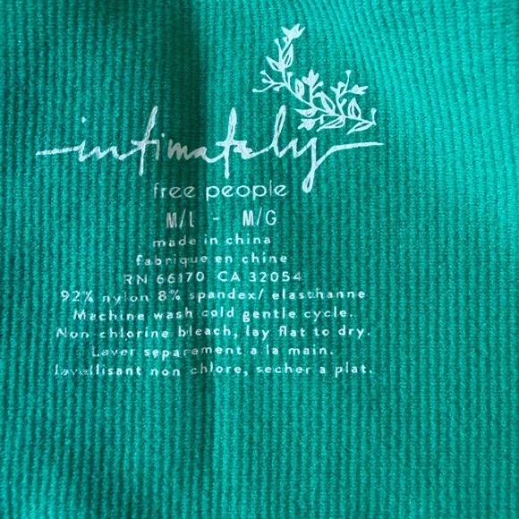 FP Movement intimately green v-neck brami forest green NWOT - Picture 10 of 10